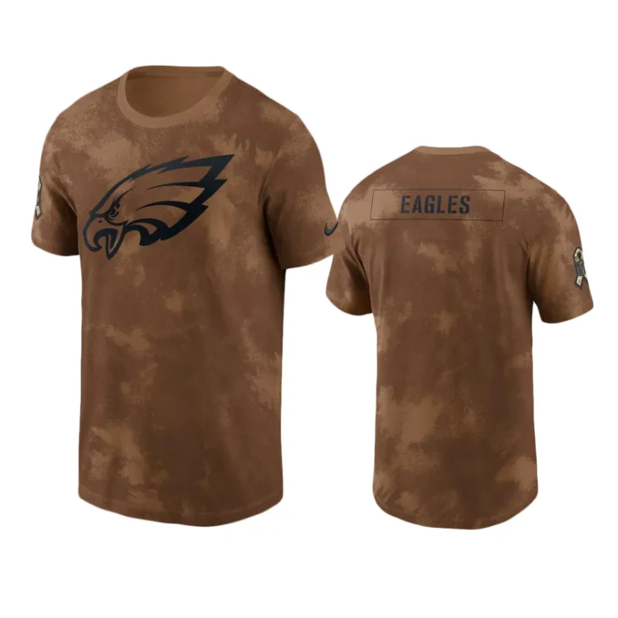 eagles brown 2023 salute to service sideline t shirt