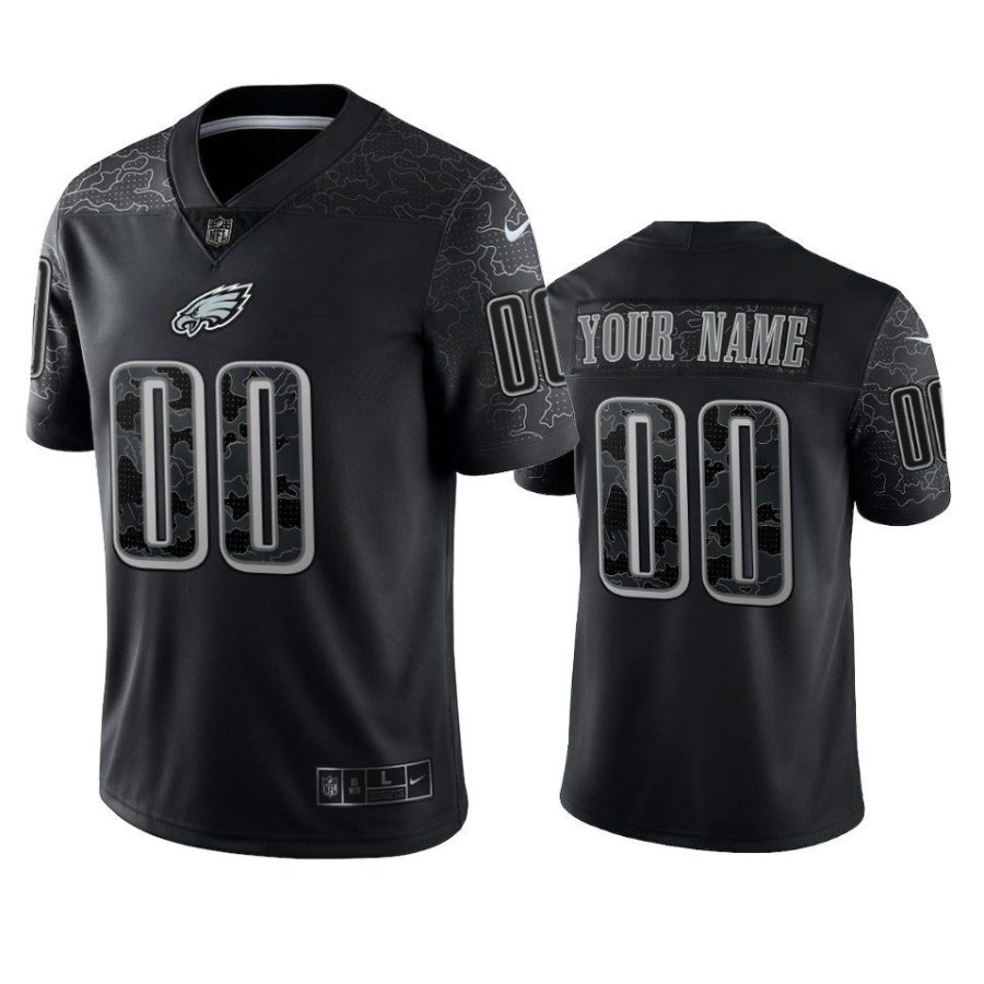 eagles custom black reflective limited jersey