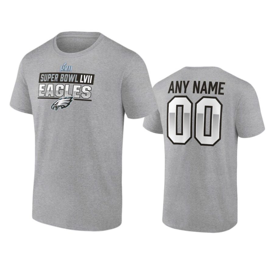 eagles custom heather gray super bowl lvii t shirt