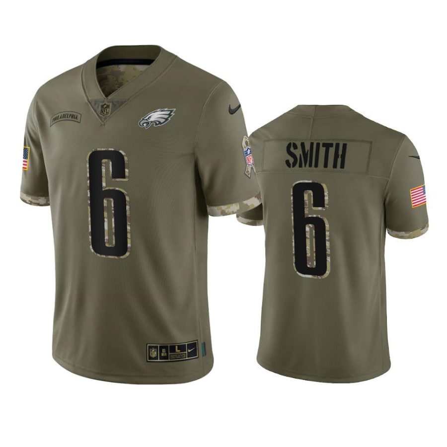 eagles devonta smith 2022 salute to service olive jersey