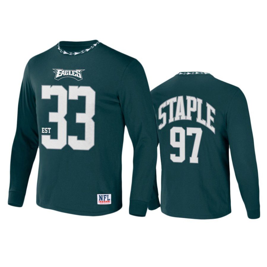 eagles green staple core long sleeve t shirt