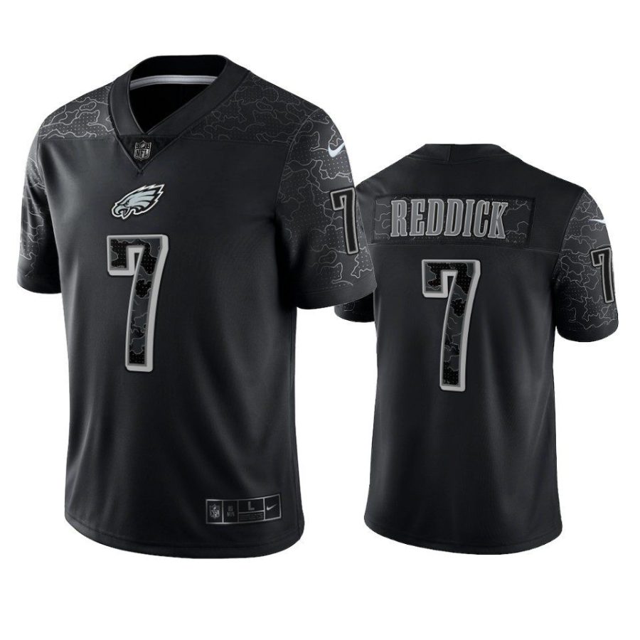 eagles haason reddick black reflective limited jersey