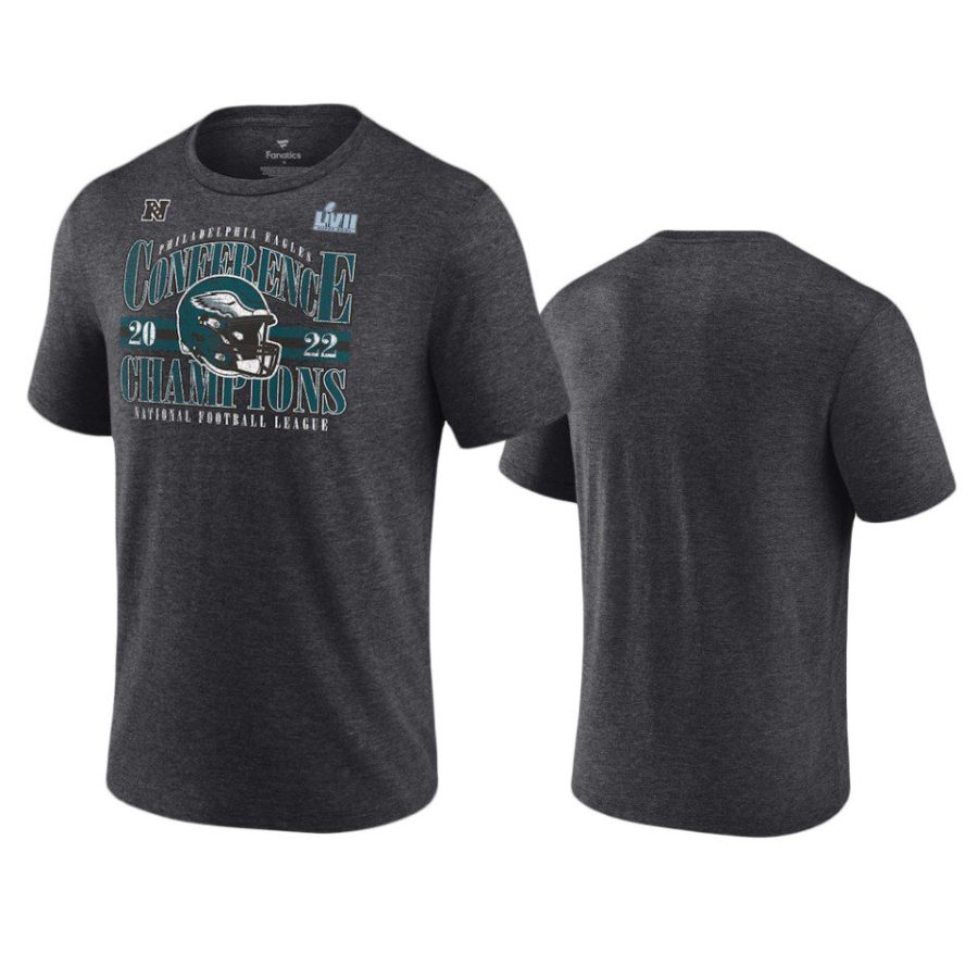 eagles heather charcoal 2022 nfc champions t shirt