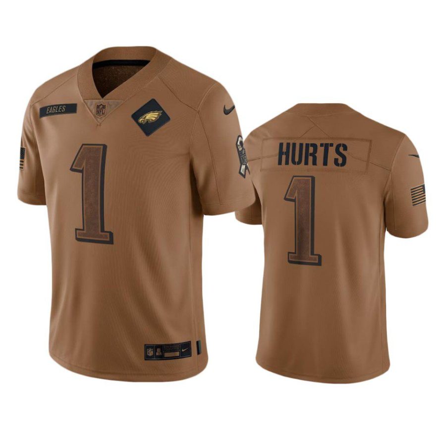 eagles jalen hurts limited 2023 salute to service brown jersey