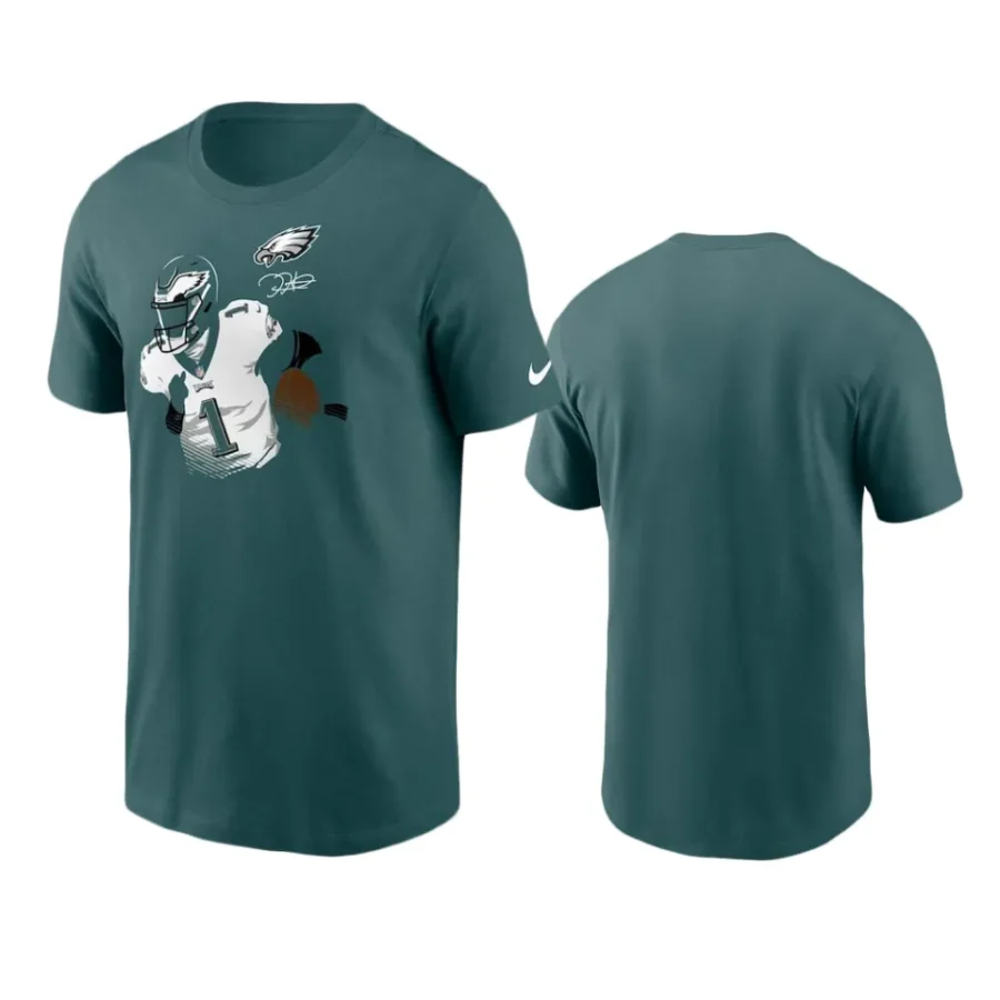 eagles jalen hurts player graphic midnight green t shirt