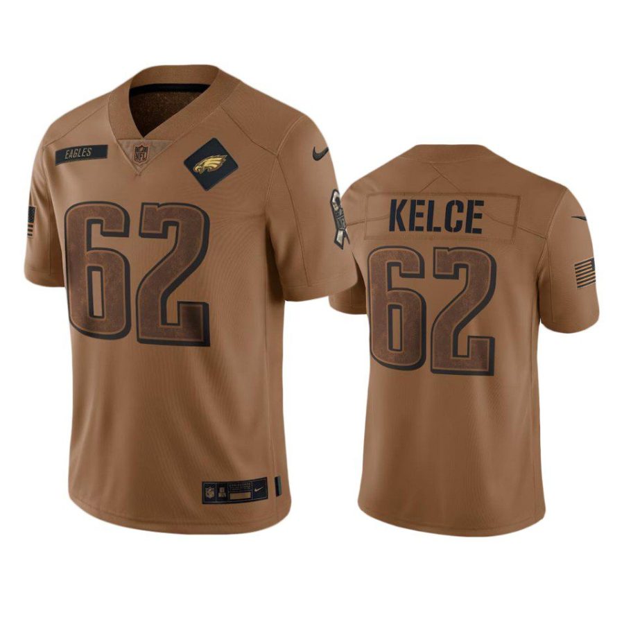 eagles jason kelce limited 2023 salute to service brown jersey