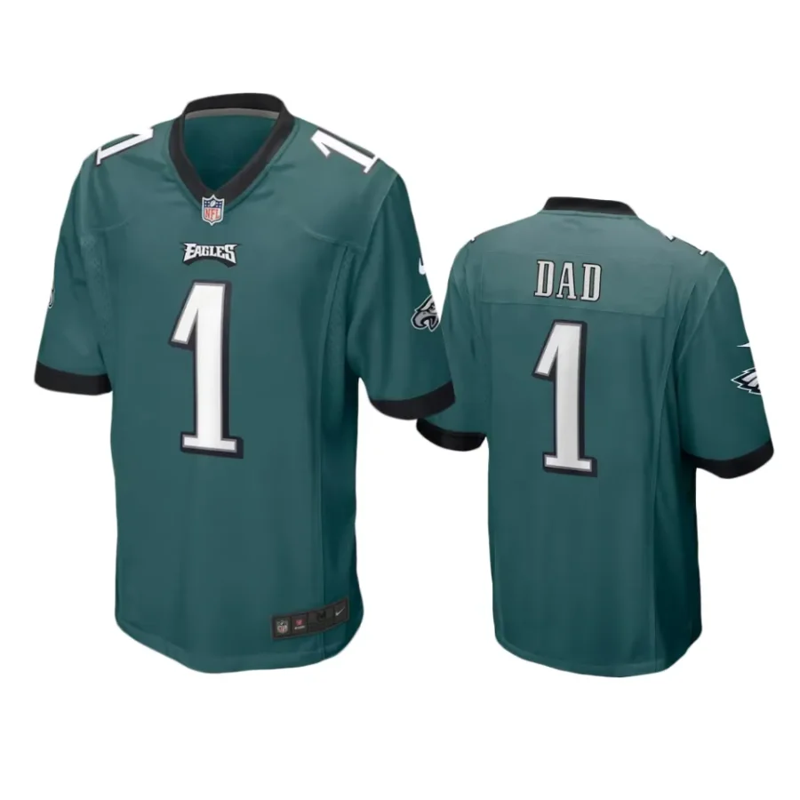 eagles midnight green number 1 dad jersey