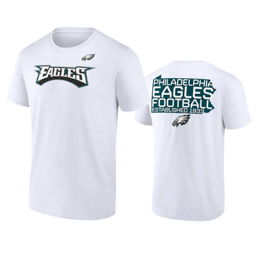 eagles white hot shot state t shirt