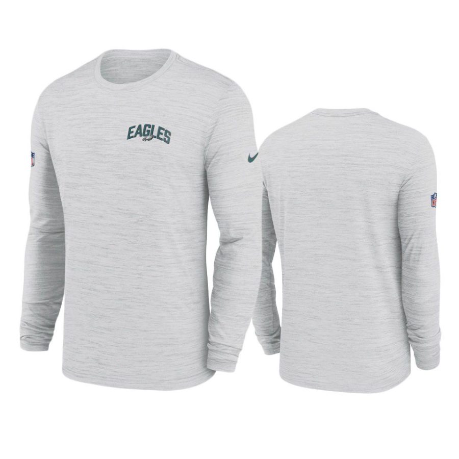 eagles white velocity athletic stack long sleeve t shirt