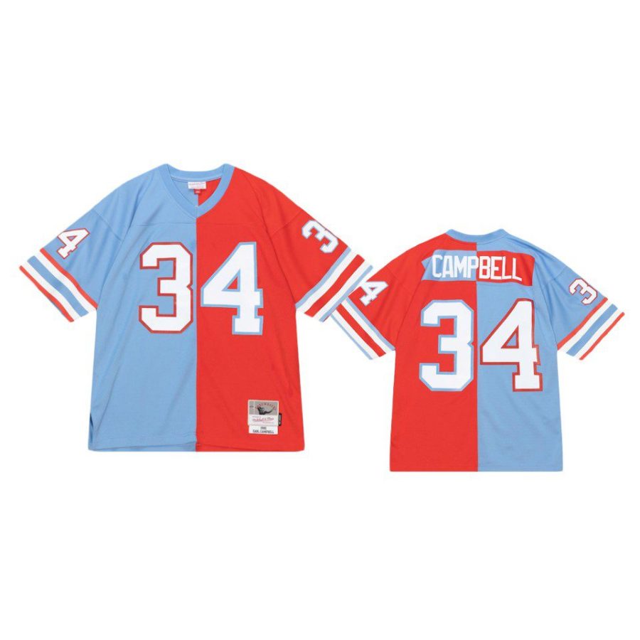 earl campbell houston oilers red light blue split legacy replica jersey