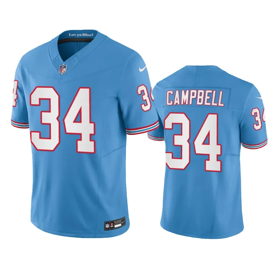 earl campbell titans light blue oilers throwback limited jersey