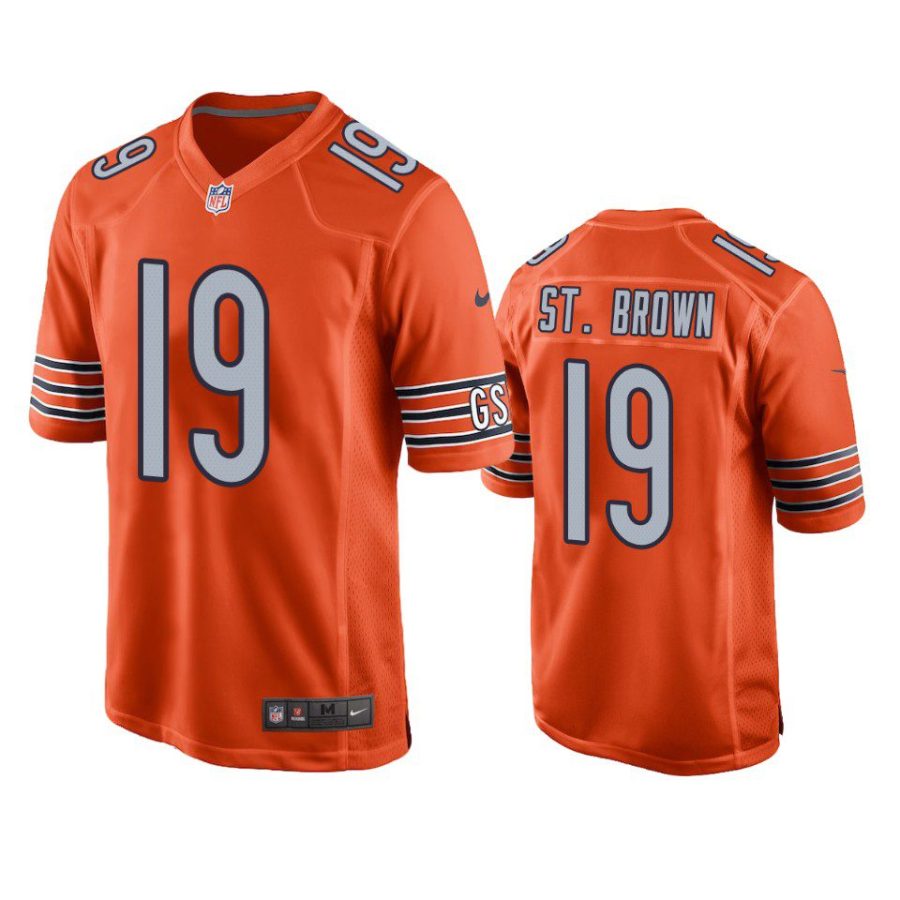 equanimeous st. brown bears alternate game orange jersey