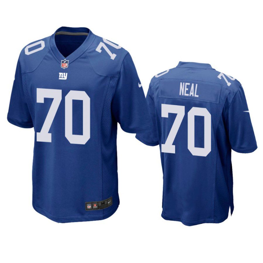 evan neal giants game royal jersey