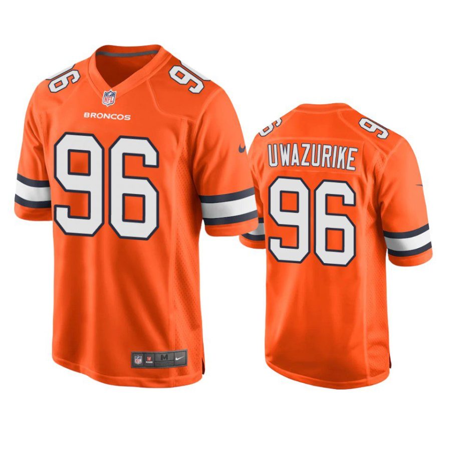 eyioma uwazurike broncos alternate game orange jersey