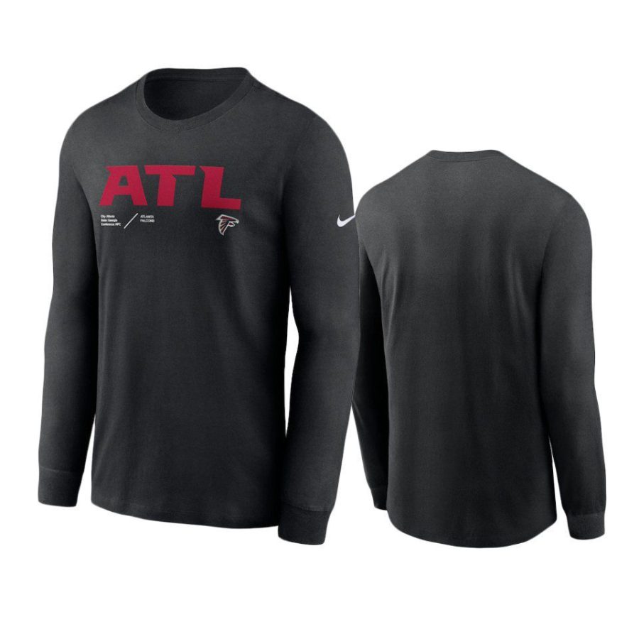 falcons black infographic long sleeve t shirt