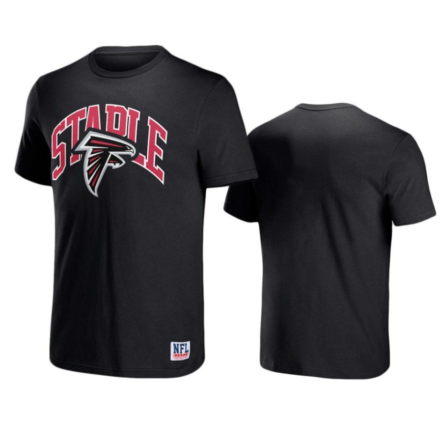 falcons black staple logo lockup t shirt