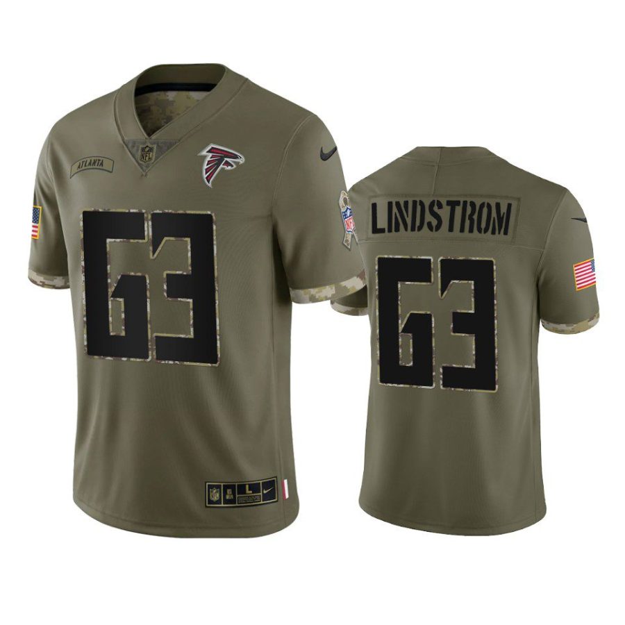 falcons chris lindstrom olive limited 2022 salute to service jersey