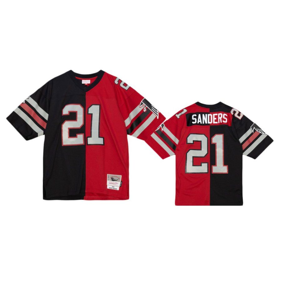 falcons deion sanders black red split legacy replica jersey