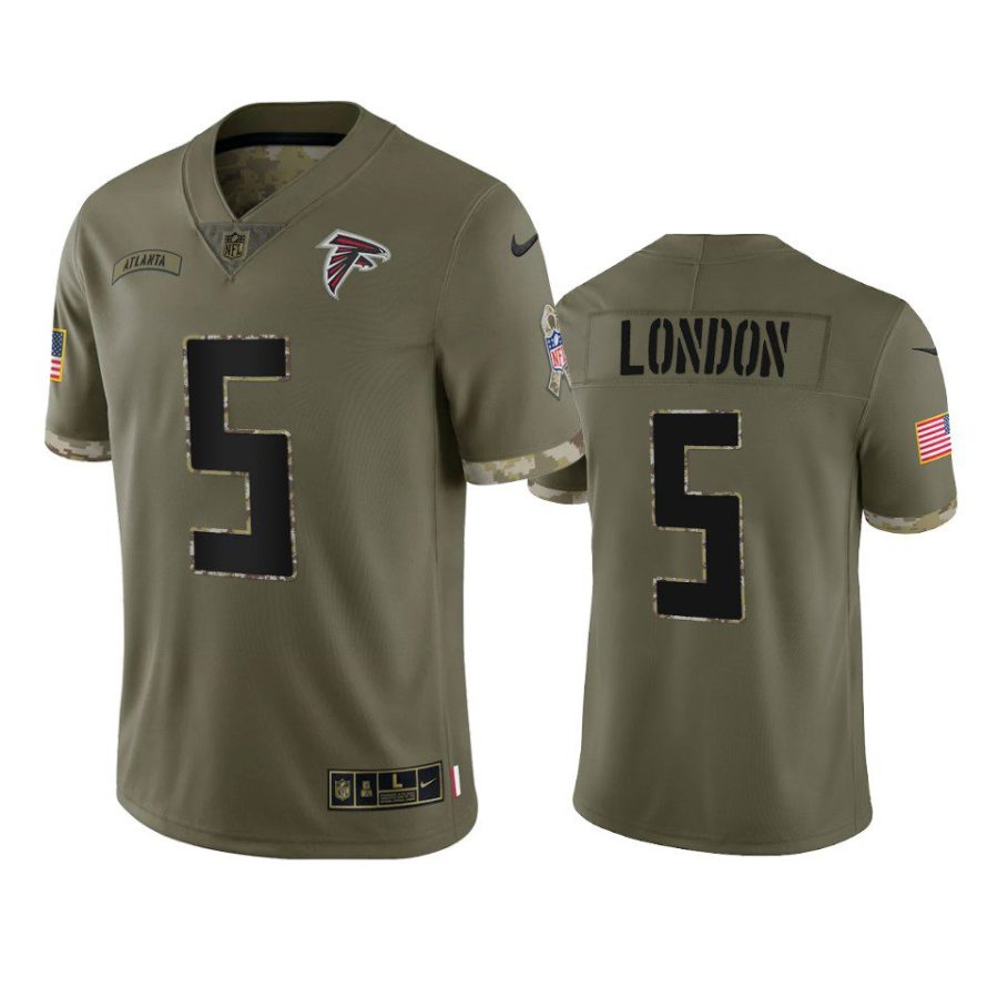 falcons drake london olive limited 2022 salute to service jersey