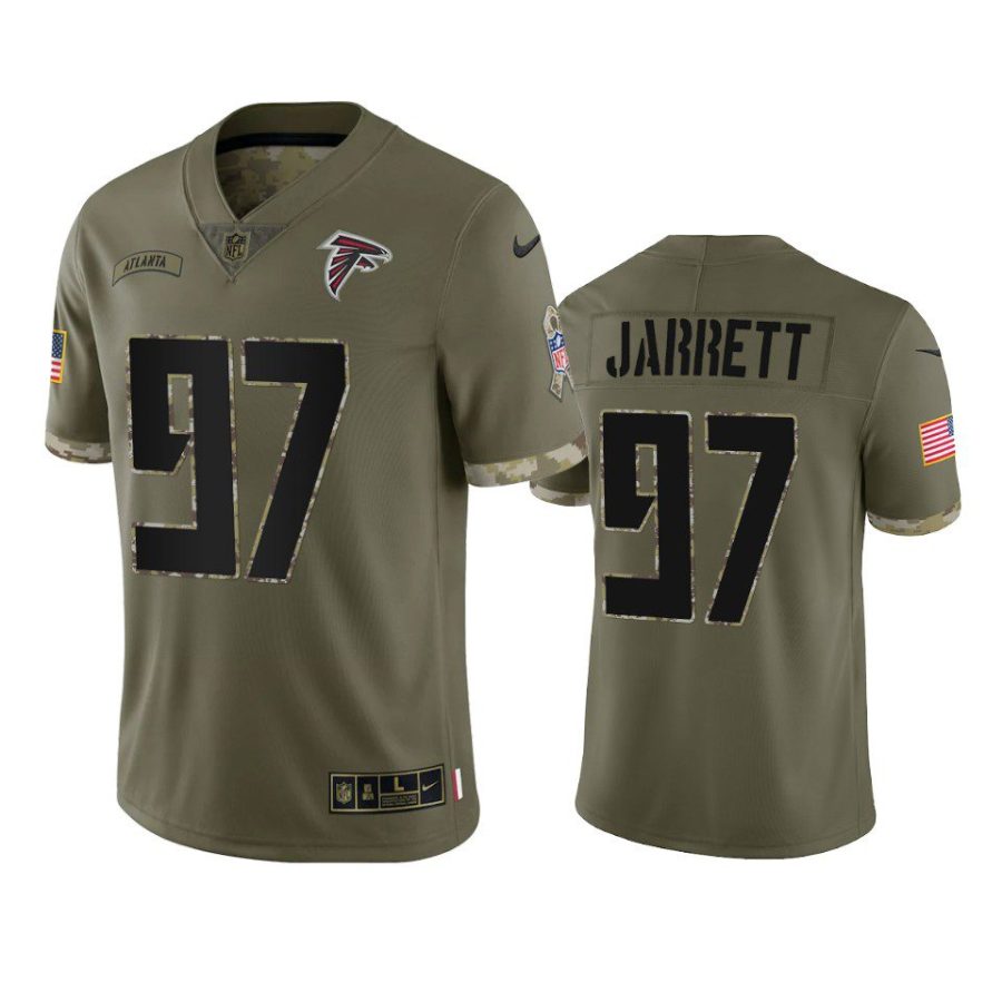 falcons grady jarrett olive limited 2022 salute to service jersey