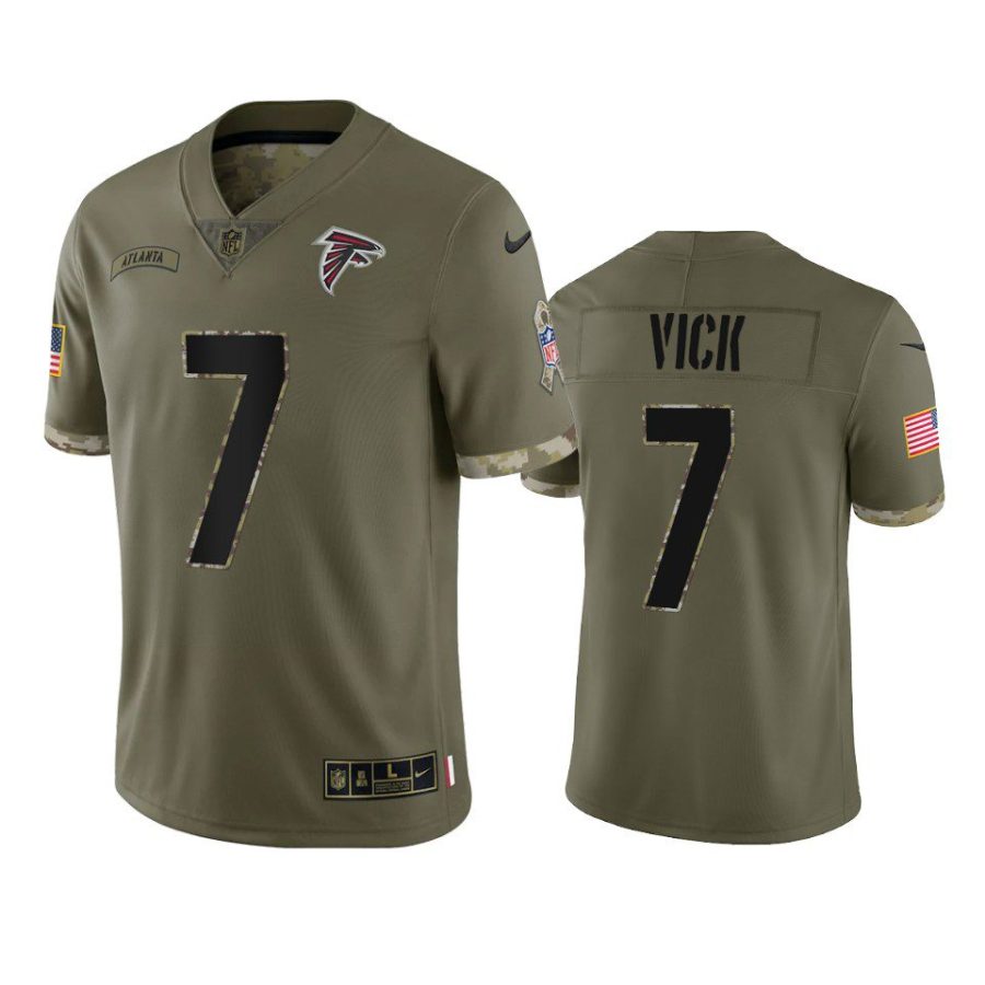 falcons michael vick olive limited 2022 salute to service jersey