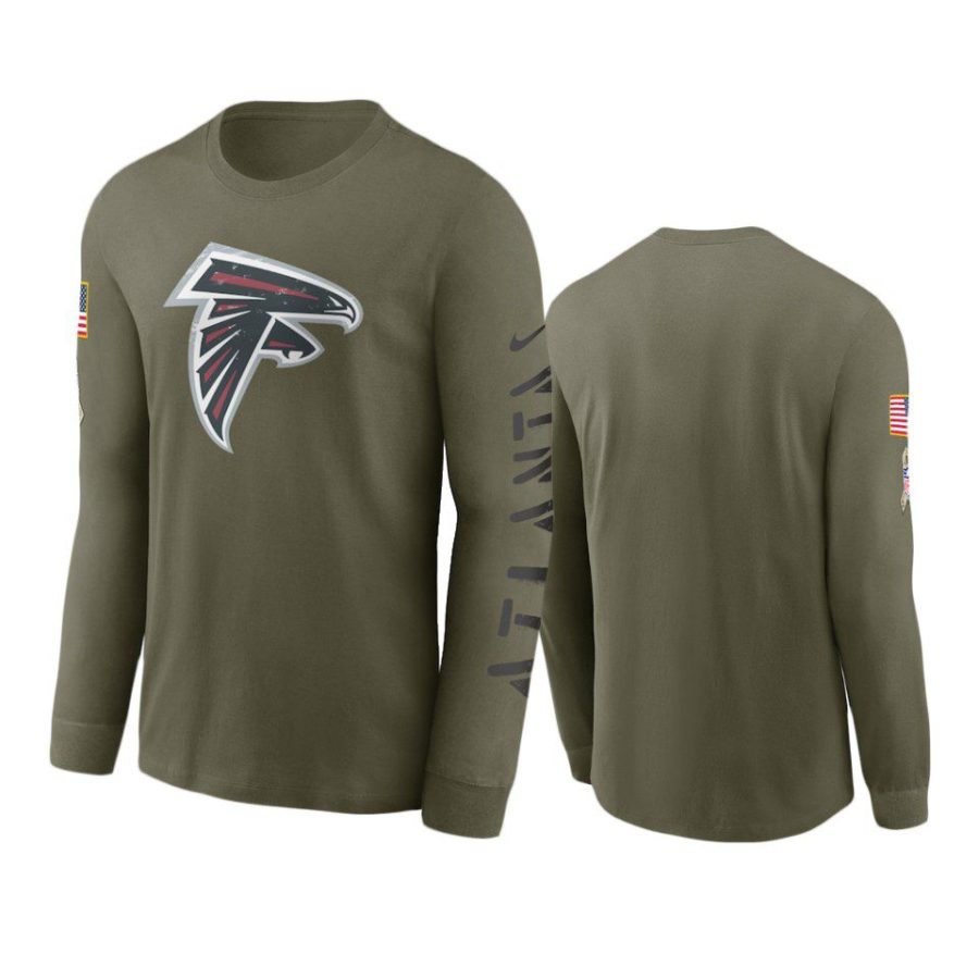 falcons olive 2022 salute to service long sleeve t shirt