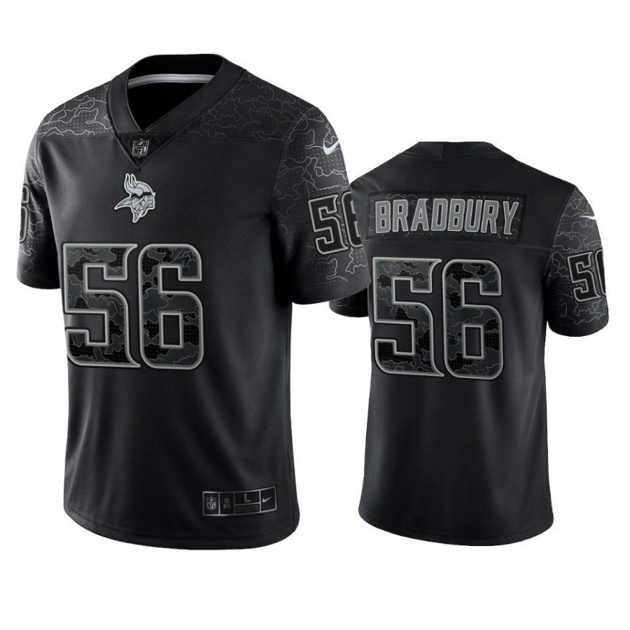 garrett bradbury vikings black reflective limited jersey