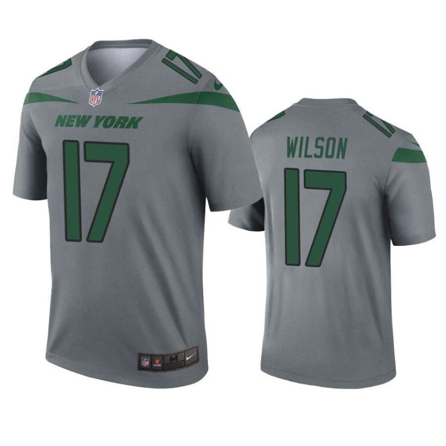 garrett wilson jets inverted legend gray jersey