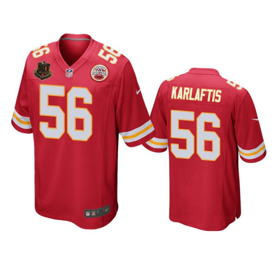 george karlaftis chiefs red 50th anniversary of operation linebacker jersey