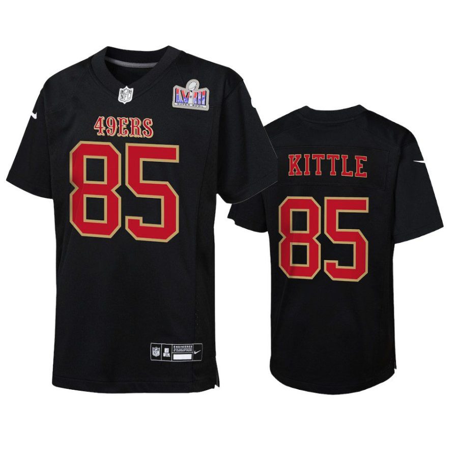 george kittle carbon fashion super bowl lvii youth black jersey