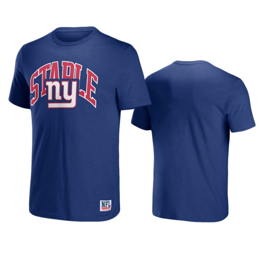 giants blue staple logo lockup t shirt