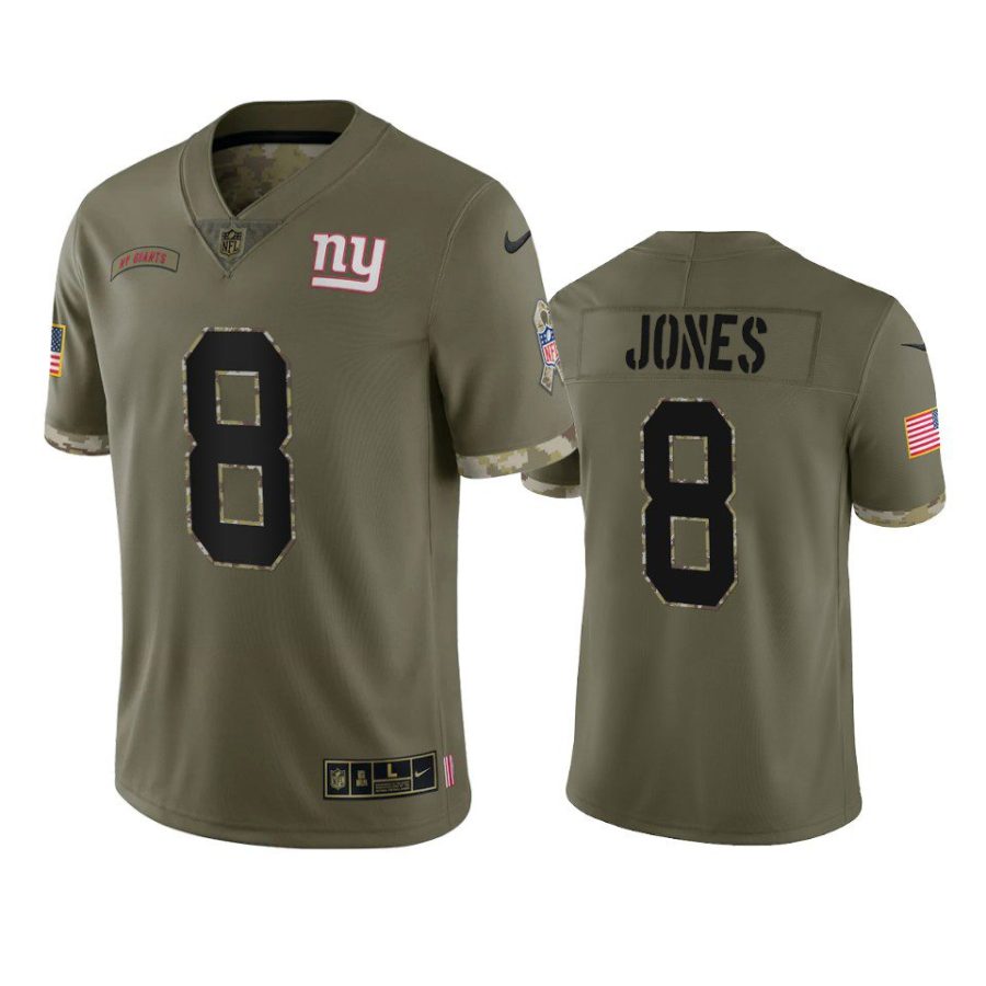 giants daniel jones olive limited 2022 salute to service jersey