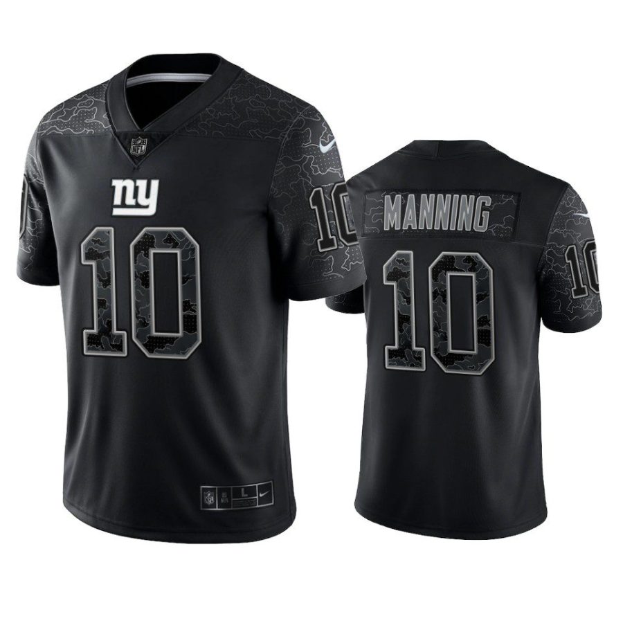 giants eli manning black reflective limited jersey