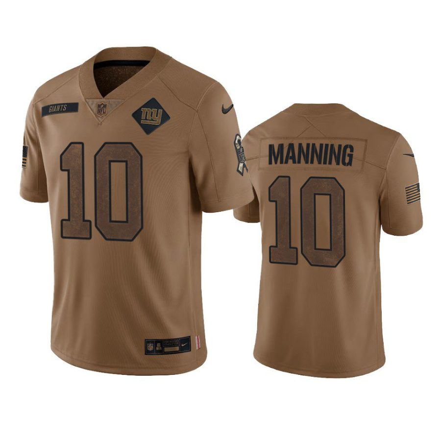 giants eli manning limited 2023 salute to service brown jersey