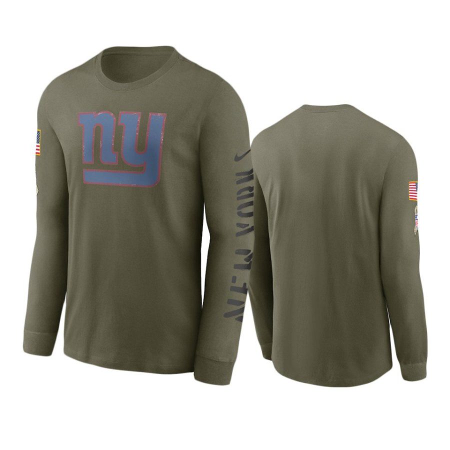 giants olive 2022 salute to service long sleeve t shirt