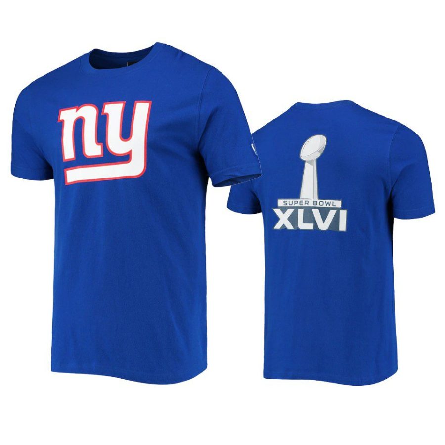 giants royal team logo super bowl xlvi t shirt