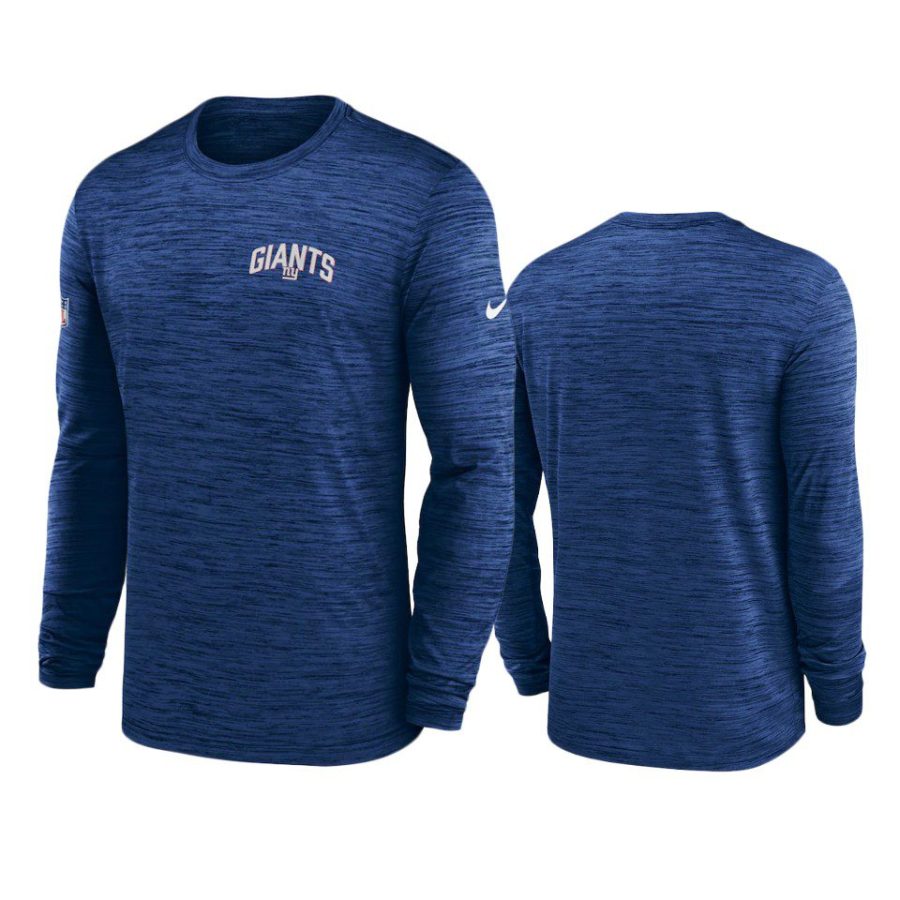 giants royal velocity athletic stack long sleeve t shirt