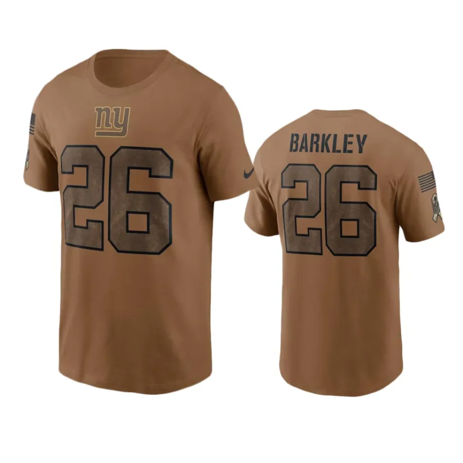 giants saquon barkley brown 2023 salute to service t shirt