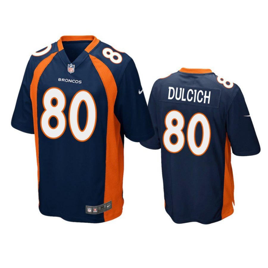 greg dulcich broncos navy game jersey