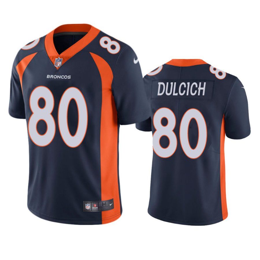 greg dulcich broncos navy vapor jersey