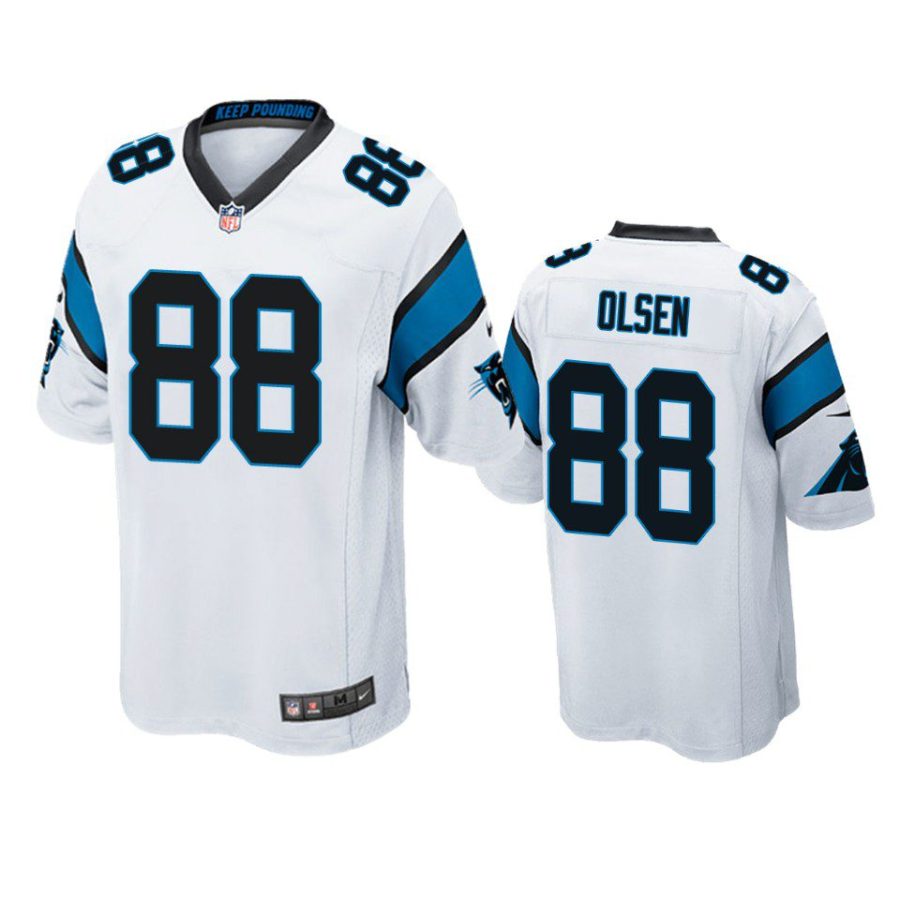 greg olsen panthers white game jersey