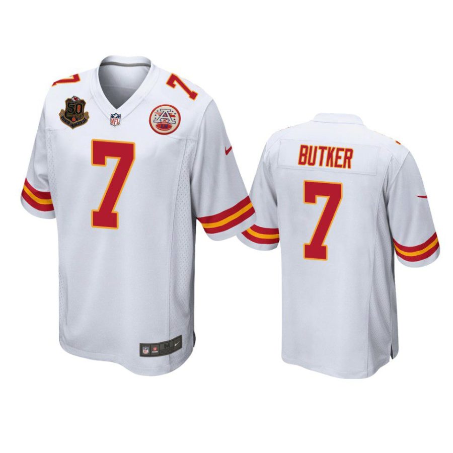 harrison butker chiefs white 50th anniversary of operation linebacker jersey