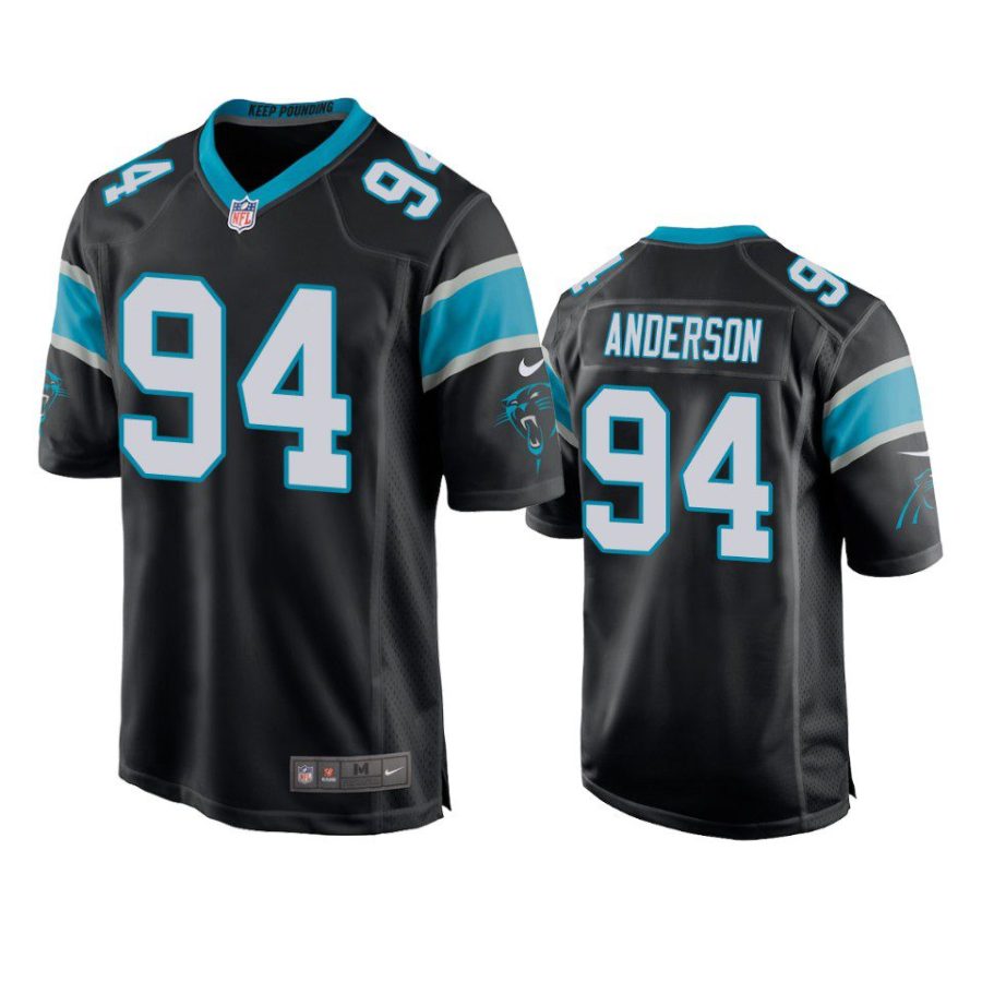 henry anderson panthers black game jersey