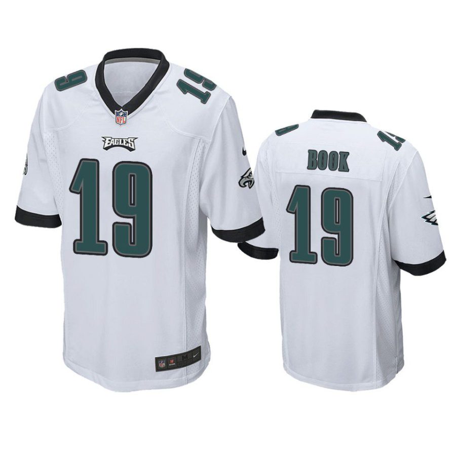 ian book eagles white game jersey