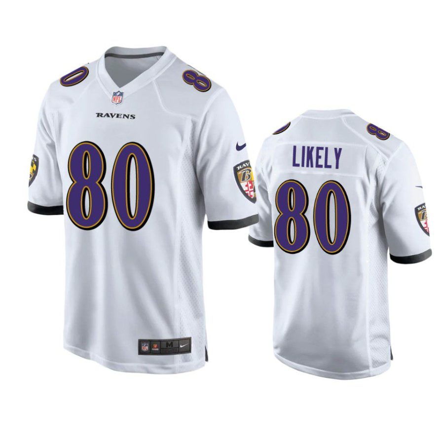 isaiah likely ravens white game jersey