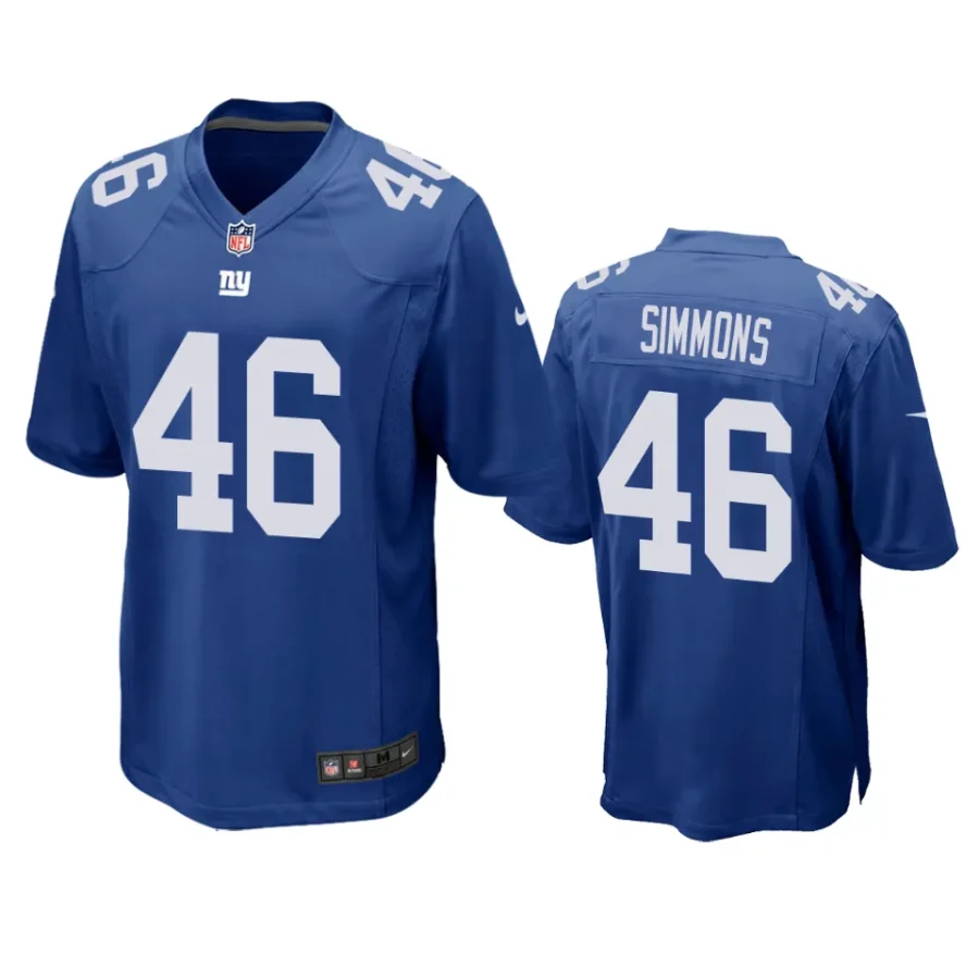 isaiah simmons giants royal game jersey