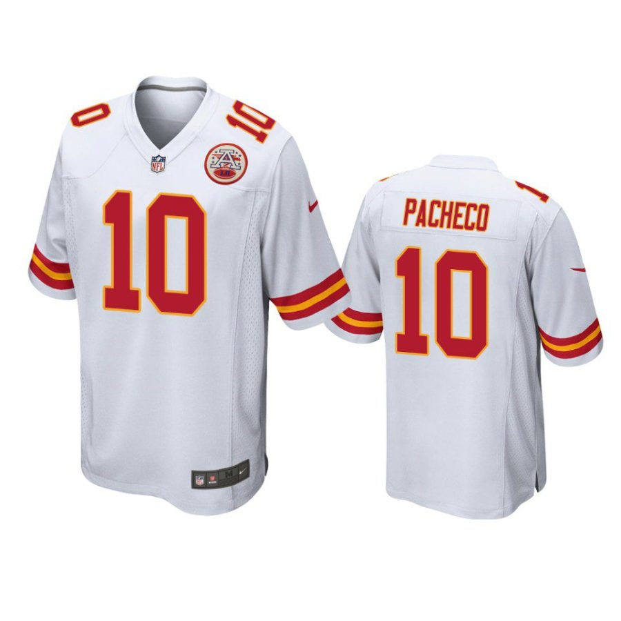 isaih pacheco chiefs white game jersey