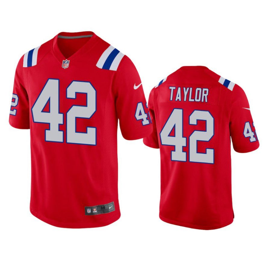 j.j. taylor patriots red alternate game jersey