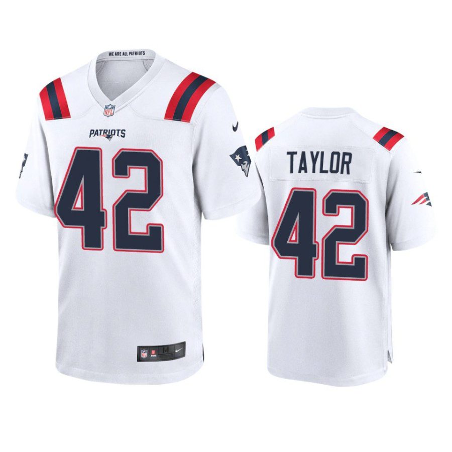 j.j. taylor patriots white game jersey