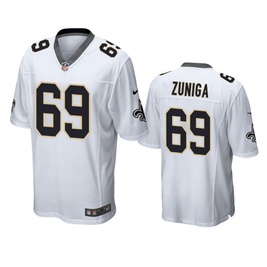 jabari zuniga saints game white jersey